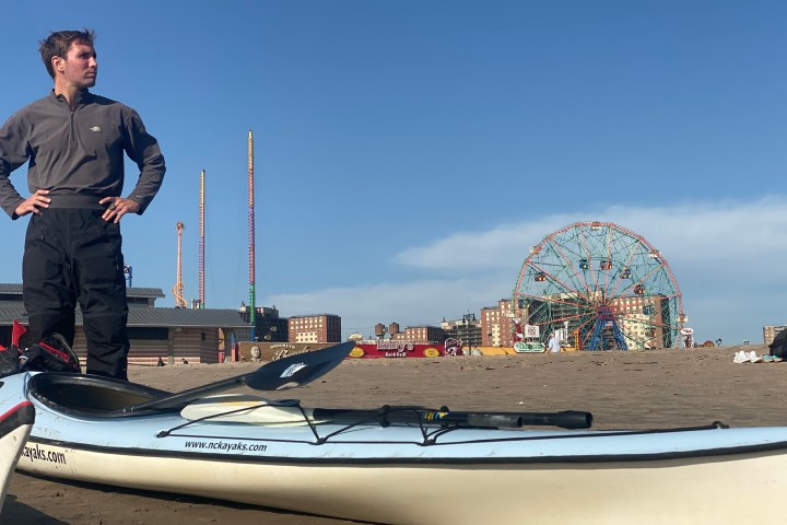 a man standing on a beach