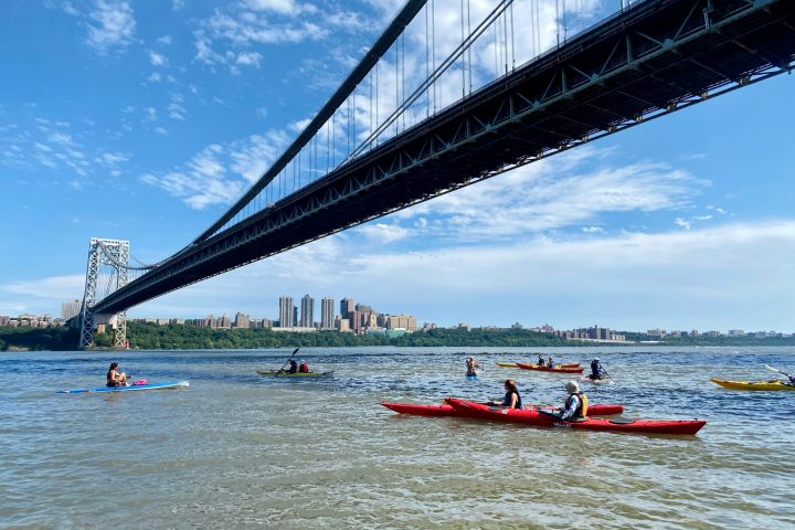 kayakers near the George Washington Bridge