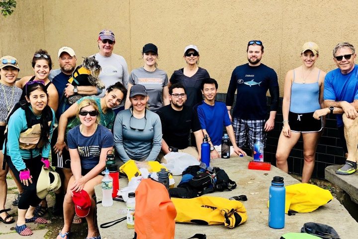 a group of people posing for the camera