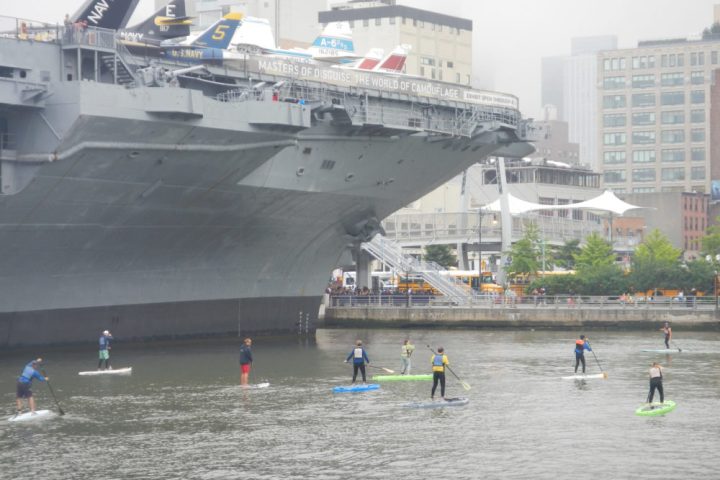 a large ship in the water