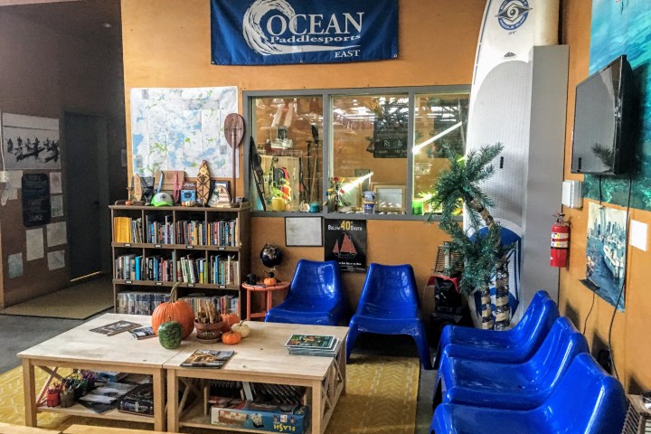 The Manhattan Kayak boathouse lounge is the of our group adventure center on the Hudson River NYC