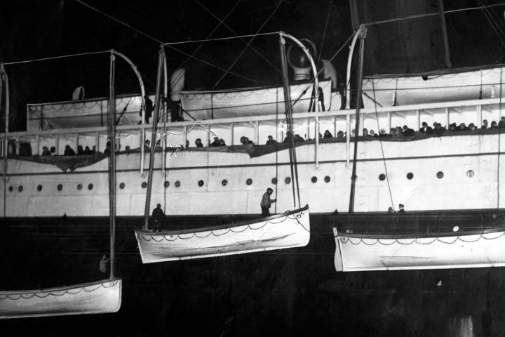 an old photo of a boat