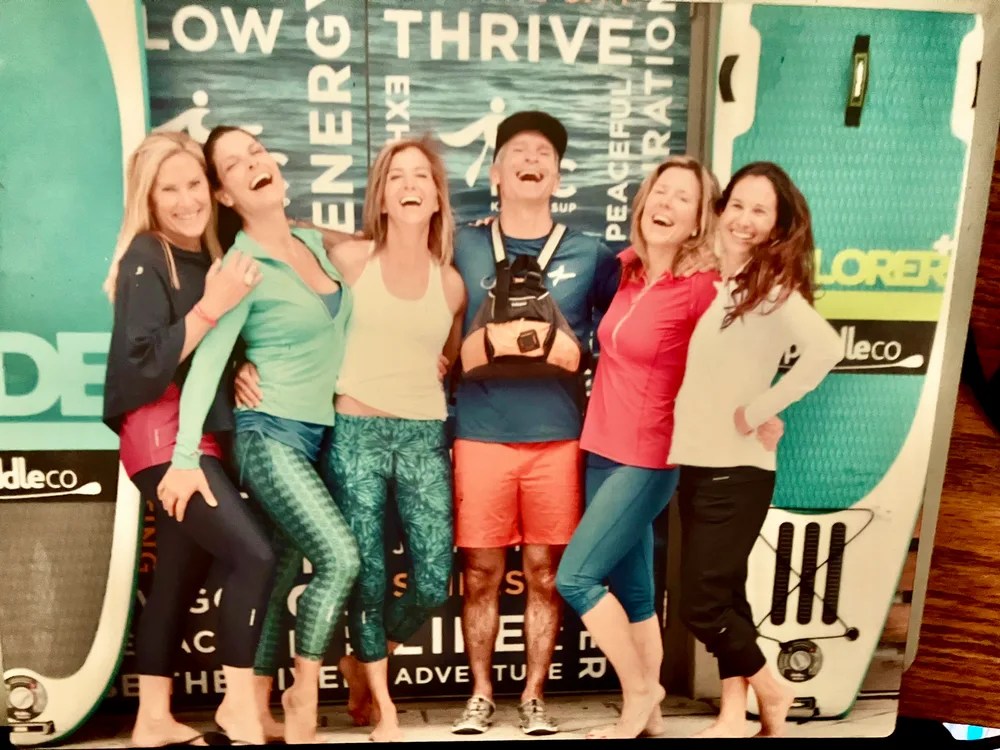 Gina Bradley, third from left, and I with a number of her Paddle Diva clients at Manhattan Kayak Company